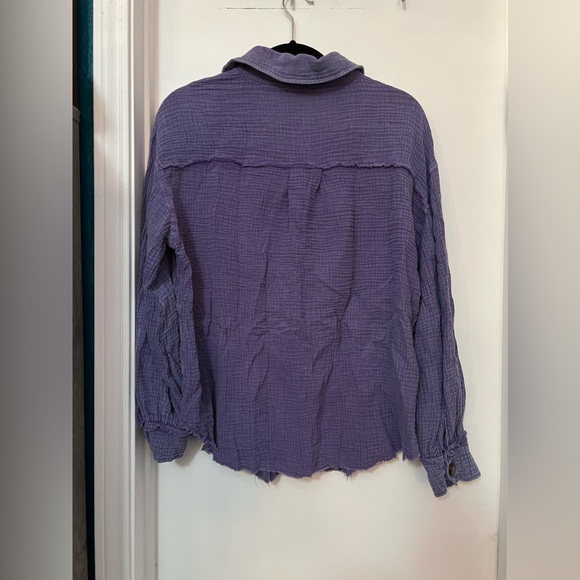 Oddi Vintage Wash Gauze Button Down - Picture 4 of 8